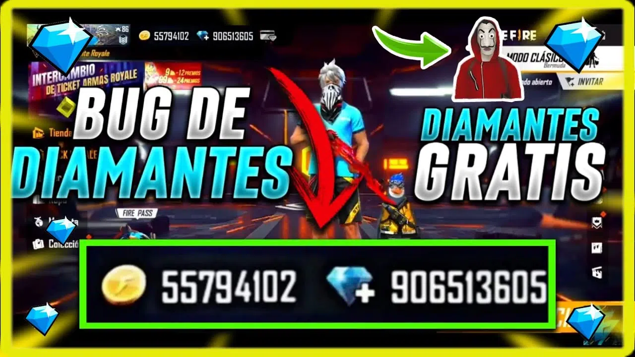 bug de conseguir 999999 diamantes no free fire