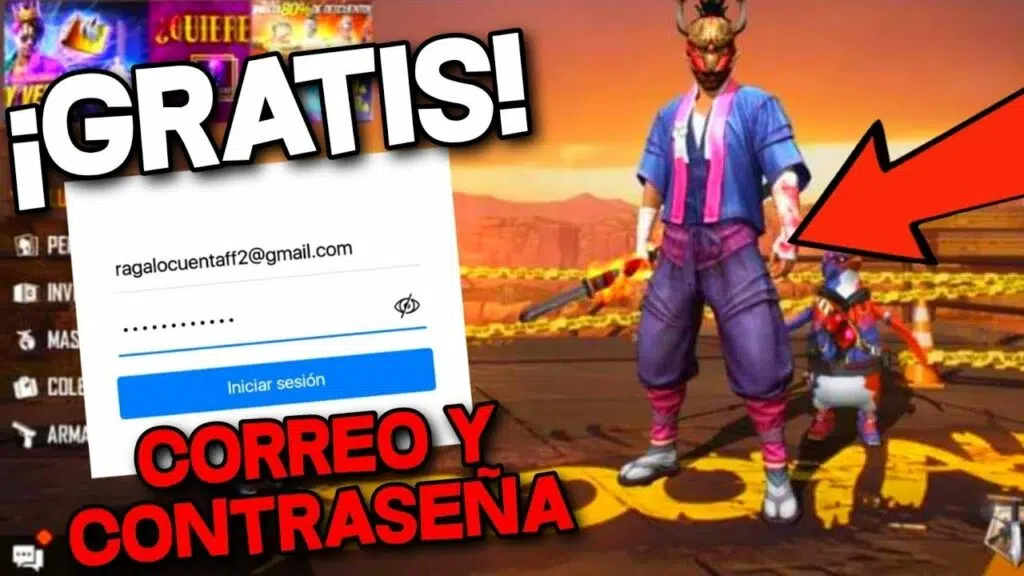 Cuentas de Free Fire Gratis Correo y Contraseña