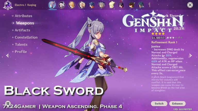 The Black Sword Genshin Impact