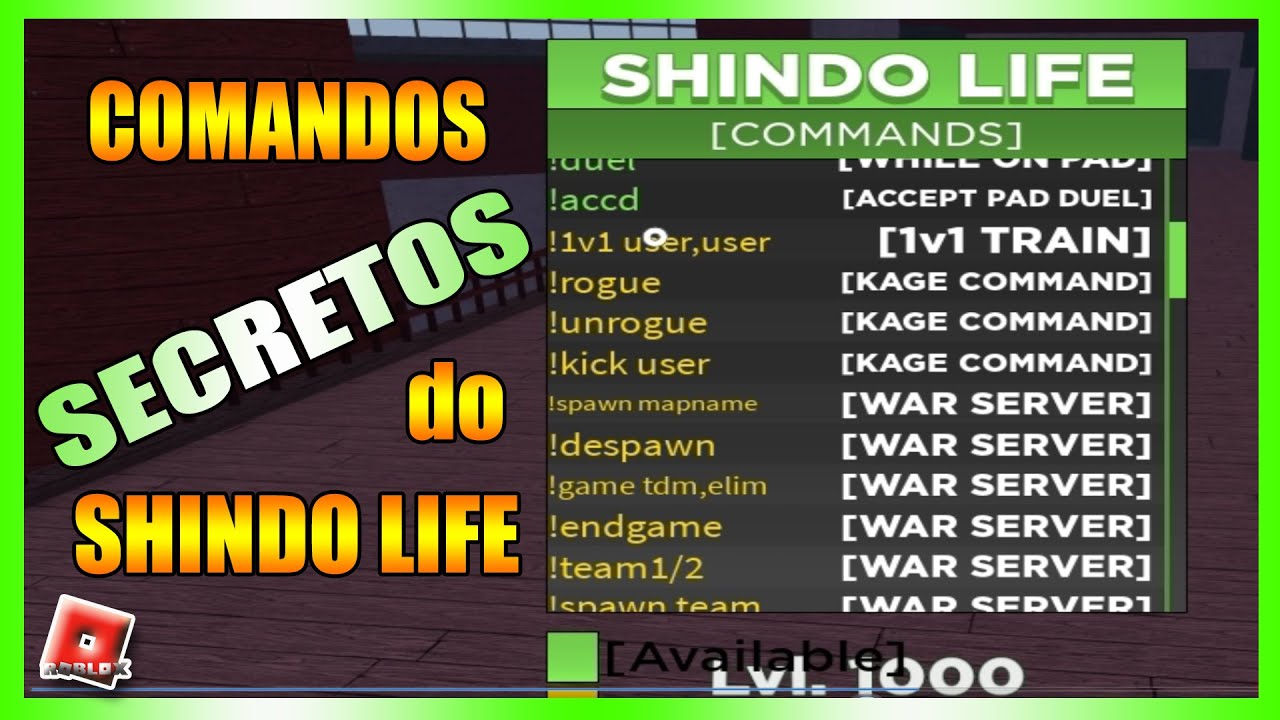 Todos los Comandos para Shindo Life
