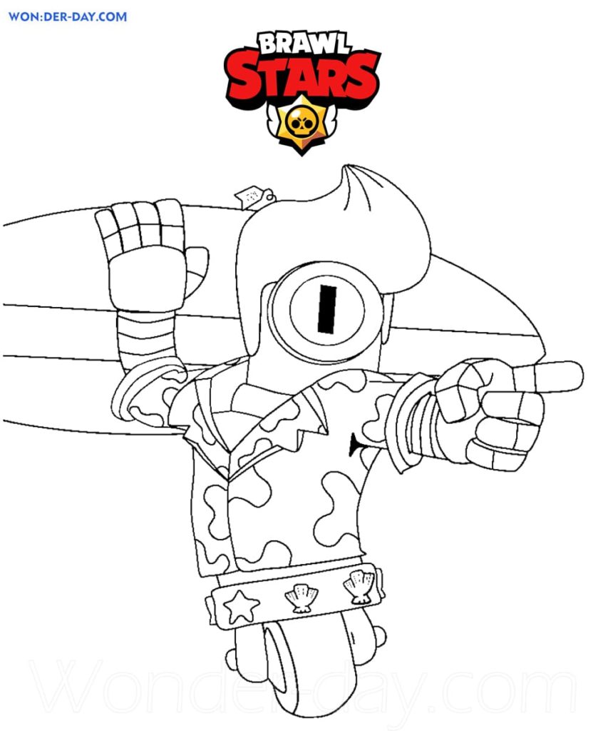 dibujos para colorear de brawl stars stu